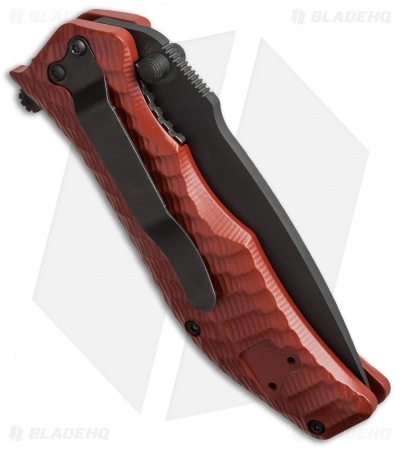 HTM Knives HTM Darrel Ralph Gun Hammer Torpedo Spring Assisted Knife Red (3.5" Black) - Image 3