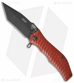 HTM Knives HTM Darrel Ralph Gun Hammer Tanto Spring Assisted Knife Red (3.5" Black)
