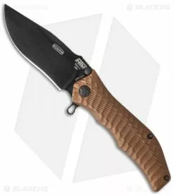 HTM Knives HTM Darrel Ralph Gun Hammer Bowie Spring Assisted Knife Copper (3.5" Black)