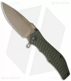 HTM Knives HTM Darrel Ralph Gun Hammer Torpedo Spring Assisted Knife OD Green (3.5" FDE)