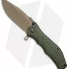 HTM Knives HTM Darrel Ralph Gun Hammer Bowie Spring Assisted Knife OD Green (3.5" FDE)