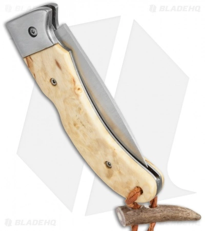 Karesuando Kniven Nallo Lockback Folding Knife Curly Birch (2.50" Satin) - Image 2