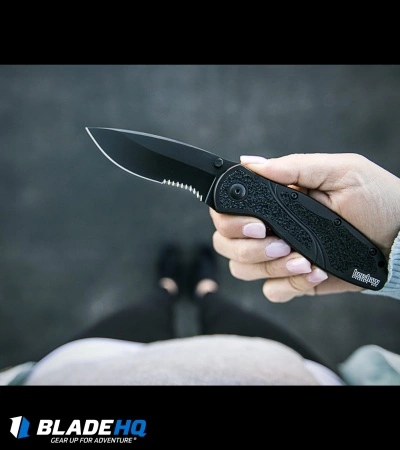 Kershaw Blur Assisted Opening Knife Black (3.375" Black Serr) 1670BLKST - Image 3