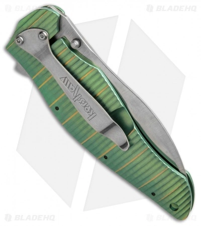 Kershaw Bump Assisted Opening Knife Green Titanium (3.5" Satin) 1590GR - Image 2