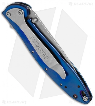 Kershaw Leek Assisted Opening Knife Blue (3" Stonewash) 1660SWBLUE - Image 2