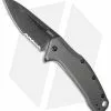 Kershaw Link Drop Point Knife Gray Aluminum (3.25" BlackWash Serr) 1776GRYBWST