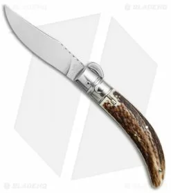 Lepre 9" Sicilian Picklock Automatic Knife Stag Horn (3.7" Polish)