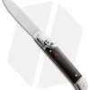 AKC Classic 8" Lever Lock Automatic Italian Knife Dark Horn (3.2" Polish Flat)