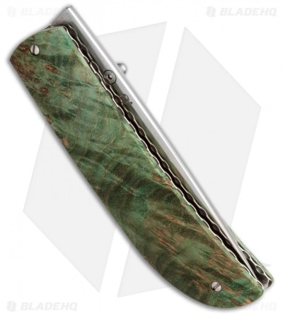 Maserin Atti Liner Lock Knife Green Burl (2.75" Satin) 389/RV - Image 2