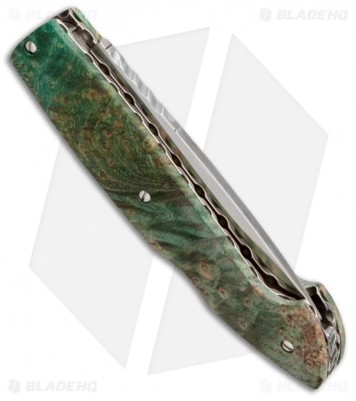 Maserin Consoli 402 Lockback Knife Green Burl (2.875" Satin) 402/RV - Image 2