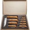 Opinel Knives Carbon Steel Folding Knife Beechwood Handles (Set Of 10)
