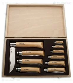 Opinel Knives Stainless Steel Folding Knife Beechwood Handles (Set Of 10)