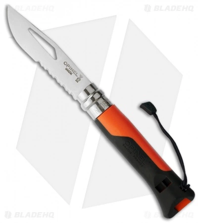 Opinel Knives No. 8 Outdoor Stainless Steel Knife Orange (3.25" Serr)
