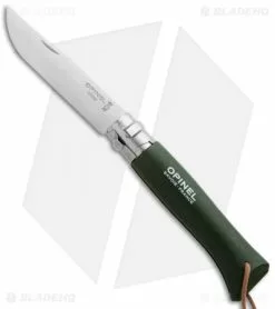Opinel No 8 Trekking Stainless Steel Folding Knife Green Oak (3.25" Satin)