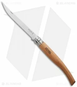 Opinel No 12 Slim Stainless Steel Folding Knife Beechwood (4.875" Satin) #12