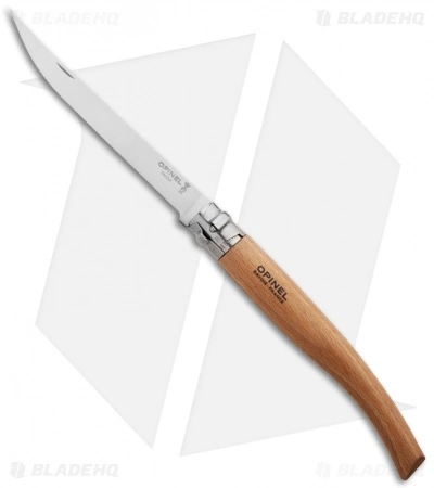 Opinel No 12 Slim Stainless Steel Folding Knife Beechwood (4.875" Satin) #12