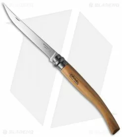 Opinel No 12 Slim Stainless Steel Folding Knife Olive Wood (4.875" Satin) #12