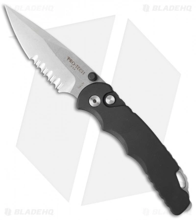Pro-Tech TR-5 Lerch Spring Assisted Knife Black (3.25" Stonewash Serr) SA.2