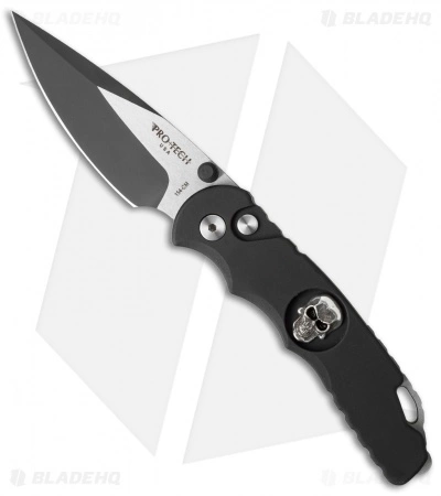 Pro-Tech Lerch TR-5 Skull Custom Spring Assisted Knife Black (3.25" Black) SA.61
