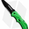 Schrade Small Clip Point Spring Assist Knife Green (2.5" Black Serr) SCHA7SMGRS