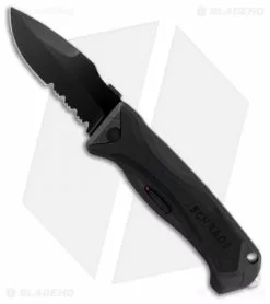 Schrade SCHA6LBS Drop Point Spring Assisted Knife (3.75" Black Serr)