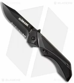 Schrade 24/7 MAGIC Spring Assisted Knife Gray/Black (3.25" Black Serr) SCHA8BS