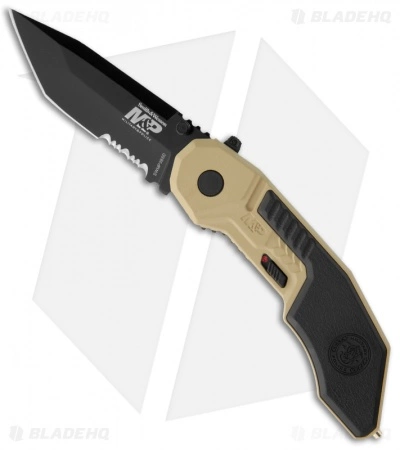 Smith & Wesson Desert MAGIC Spring Assist Tanto Knife (Black SER) SWMP3BSD