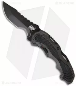 Smith & Wesson Grey MAGIC Spring Assisted Knife (3.4" Black Serr) SWMP6S